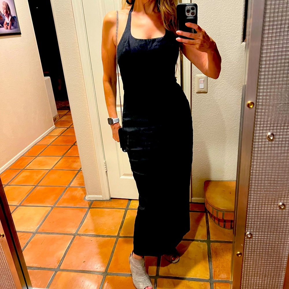 Reformation Black Midi Dress